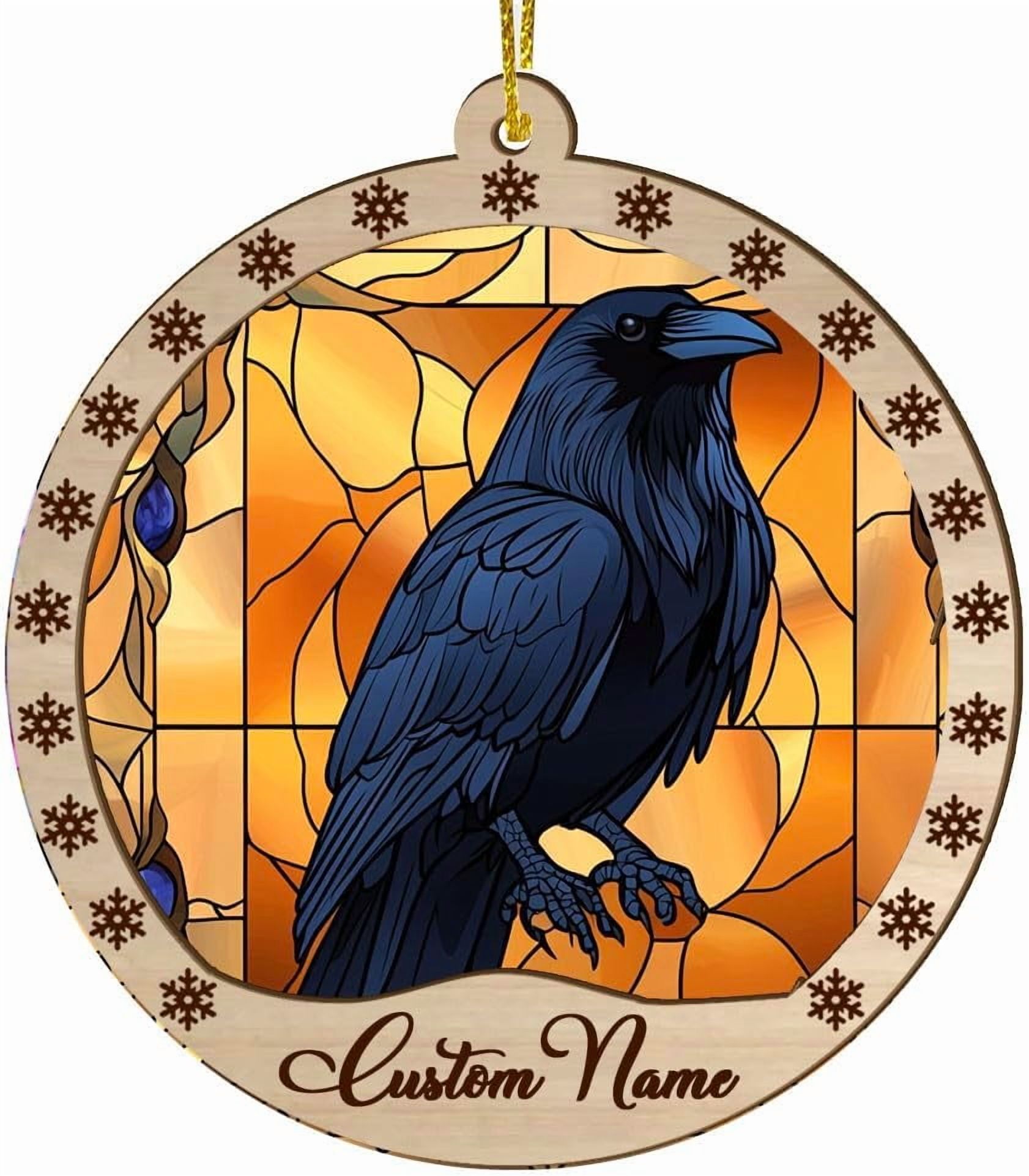 Christmas Suncatcher Crow, Crow Ornament, Crow Decorations, Crow ...