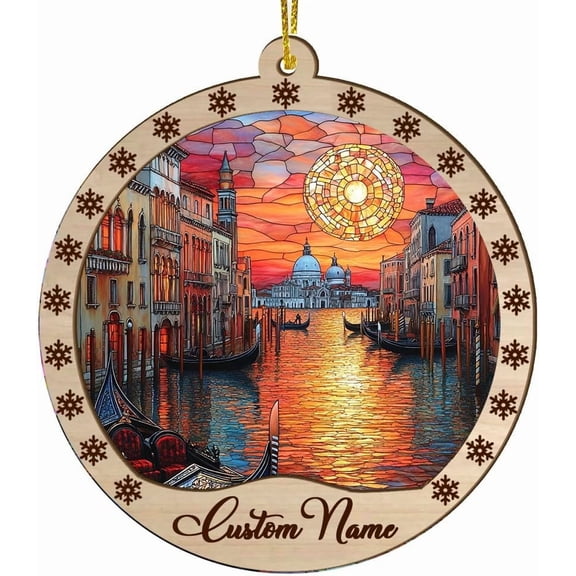 Christmas Suncatcher Gondolas, Gondolas Ornament, Gondolas Decorations, Gondolas 2080TG7 wkbXkf (Gondolas a Canal 14)