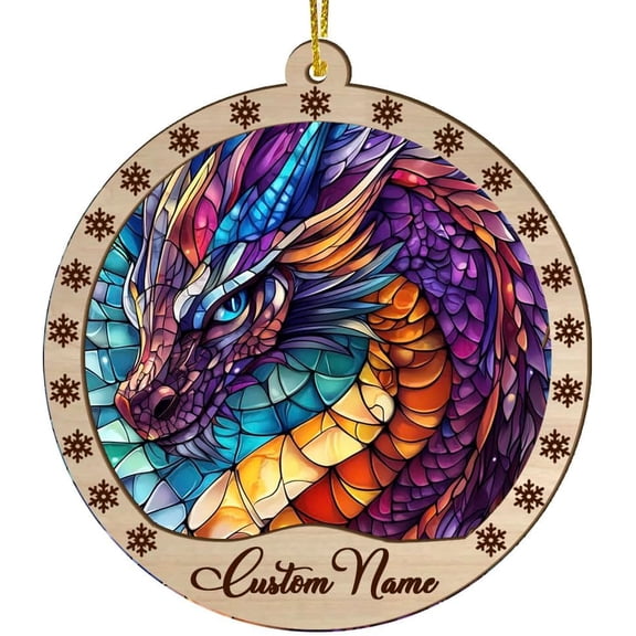 Christmas Suncatcher Rainbow Dragon, Rainbow Dragon Ornament, Rainbow Dragon Decorations, Rainbow Dragon FWWmwS (Rainbow Dragon 8)