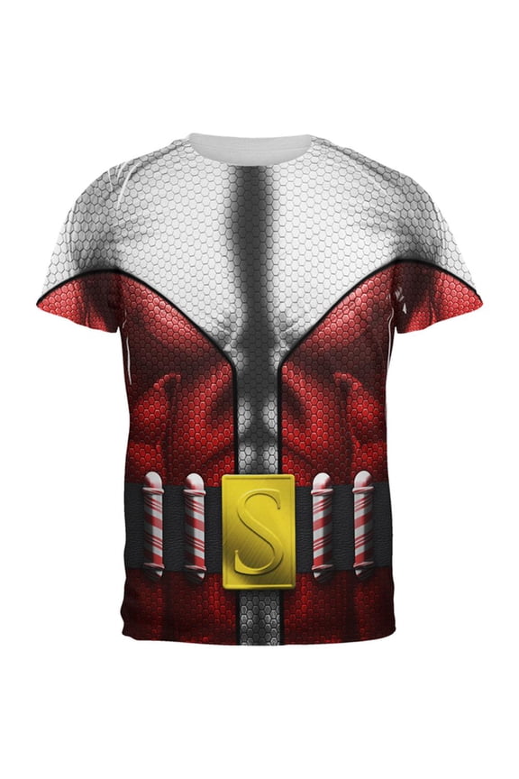 Christmas Superhero Santa Claus Costume All Over Mens T Shirt Multi 2XL