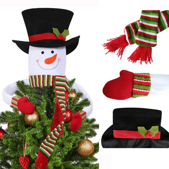 Christmas Supplies Top Hat Snowman Ornament Xmas Tree Hanging DIY Decoration by Leaveforme