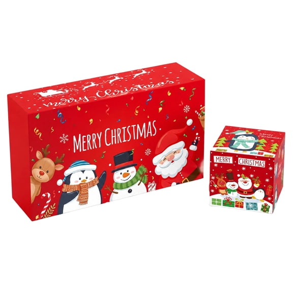 Christmas Surprise Bounce Box Set, 10 Pop-Up Boxes Gift Box Gift Bag for Money & Cash Gifts, Red Folding Explosion Gift Box