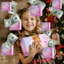 Christmas Surprise Box for Money, Exploding Surprise Box Xmas Santa Gift Box Surprise Gift Box Red Bouncing Money Box Cash Explosion Gift Box for Present Christmas Party Supplies (16 Bounces)(Purple)