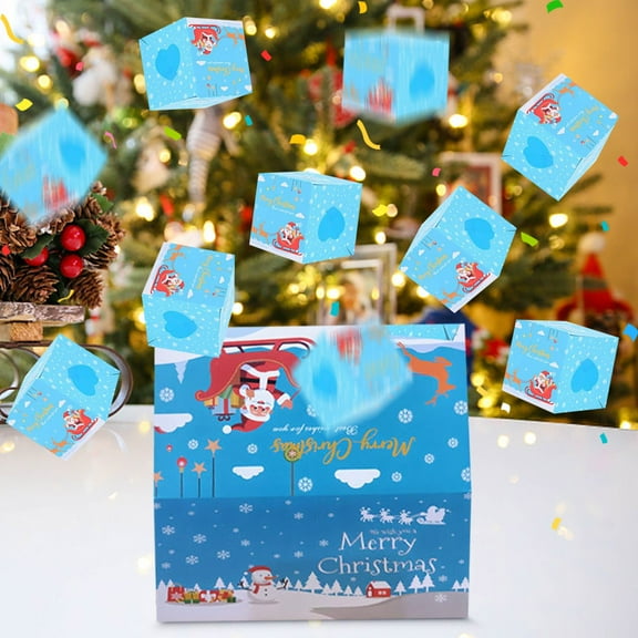 Christmas Surprise Explosion Bouncing Gift Box,Surprise Box Gift Box,2026 Exploding Christmas Surprise Money Box Gift Box For Birthday,Romantic Explosion Box For Anniversary (Blue-6 Bounces)