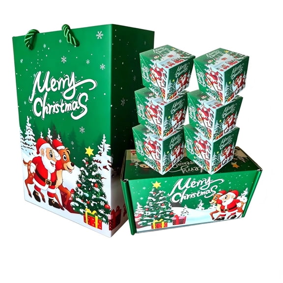 Christmas Surprise Gift Box, Bouncing Romantic Present with 4 Up Boxes, Creative Holiday Gift Set for Boyfriend Husband, Fun Reveal, Green