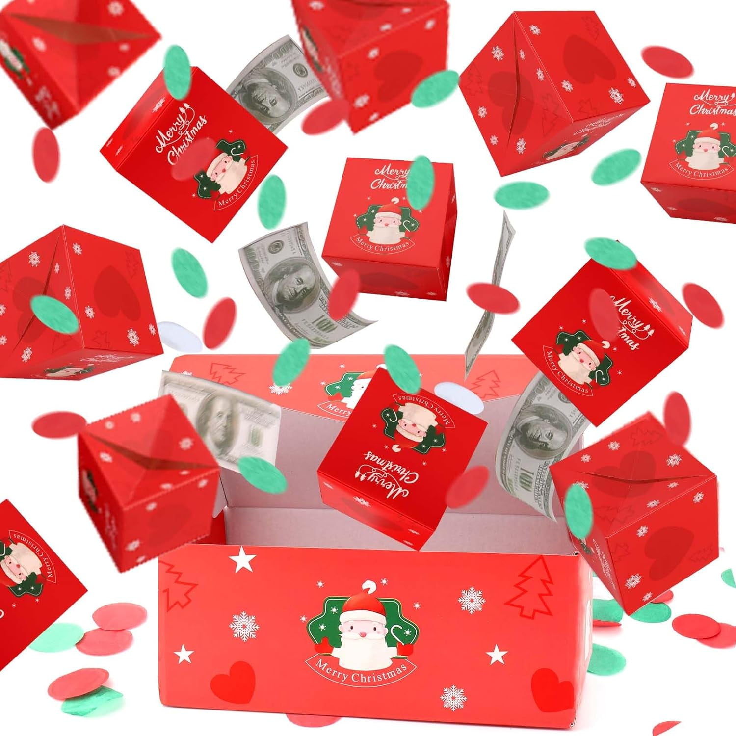 Christmas Surprise Gift Box-Christmas Explosion Gift Box with Confetti