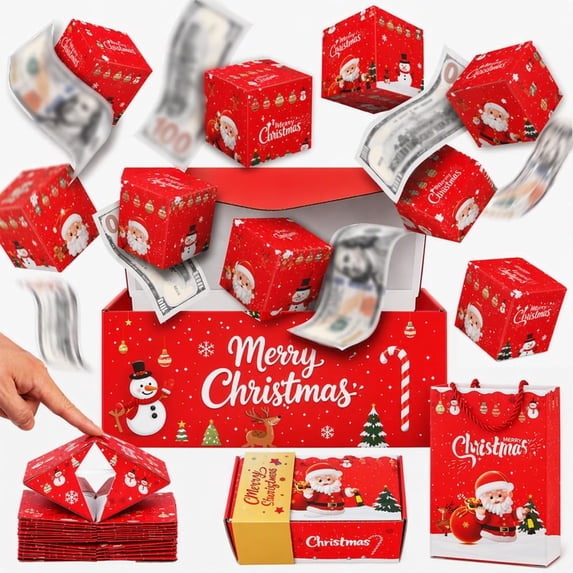 Christmas Surprise Gift Box Explosion, Folding Pop-Up Money Box with ...