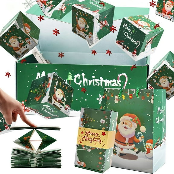 Christmas Surprise Gift Box Explosion, Merry Christmas Surprise Gift Box, Merry Christmas Pop-Up Explosion Gift Box, Folding Bouncing Gifts Boxs, for Christma-s Birthday Valentine Gifts