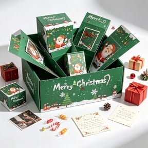 Christmas Surprise Gift Box Explosion, Pop‑Up Exploding Gift Box, Photo Memory Box for Holiday Party, Birthday Surprise