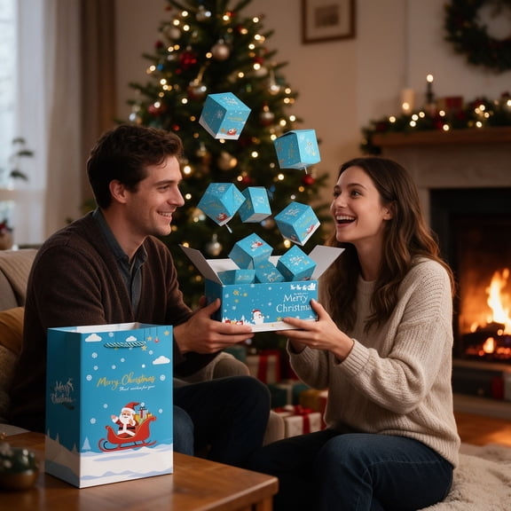 Christmas Surprise Gift Box Explosion, Pop up Christmas Surprise Box, Cash Explosion Luxury for Birthday Anniversary Valentine Proposal