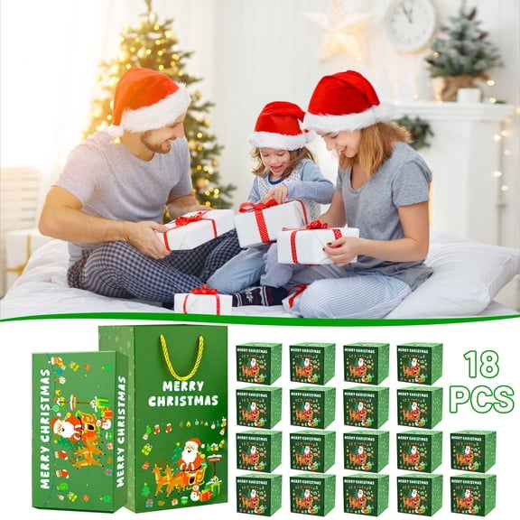 Christmas Surprise Gift Box Set – 18pcs Bounce Pop-Up Green Envelope Gift Box for Rings, Jewelry, Small Gadgets, Romantic Proposal and Celebration Gift Packaging