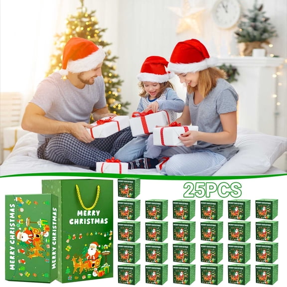 Christmas Surprise Gift Box Set – 25pcs Bounce Pop-Up Green Envelope Gift Box for Rings, Jewelry, Small Gadgets, Romantic Proposal and Celebration Gift Packaging