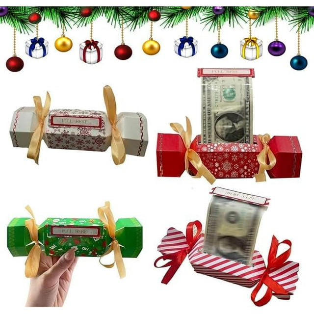 Christmas Surprise Money Pull Pouch, Christmas Money Holders for Cash