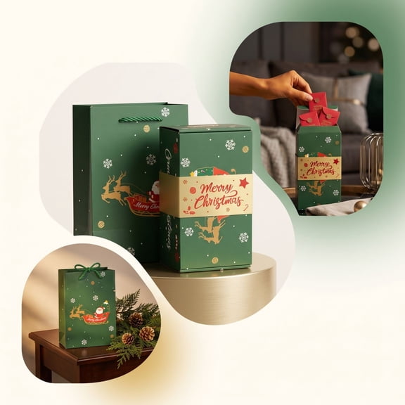 Christmas Surprise Pop Up Gift Box Folding Bounce Gift Box, Christmas Surprise Box for Holiday Party, Birthday Gift Box, Reusable Christmas Gift Packaging Decoration