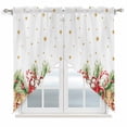 thumbnail image 1 of Christmas Swag Valances for Windows, Kitchen Window Curtains Over Sink, Winter Snowflakes Cup Pine Needles Berry Window Treatment Curtains for Living Room/Bedroom Curtains 2 Panel Sets 36"x45", 1 of 8