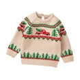 thumbnail image 1 of Christmas Sweater, Cozy Winter Pullover Sweater for Toddler Boys Festive Holiday Kids Clothing Top, Sweater(Khaki,2-3 Years), 1 of 9