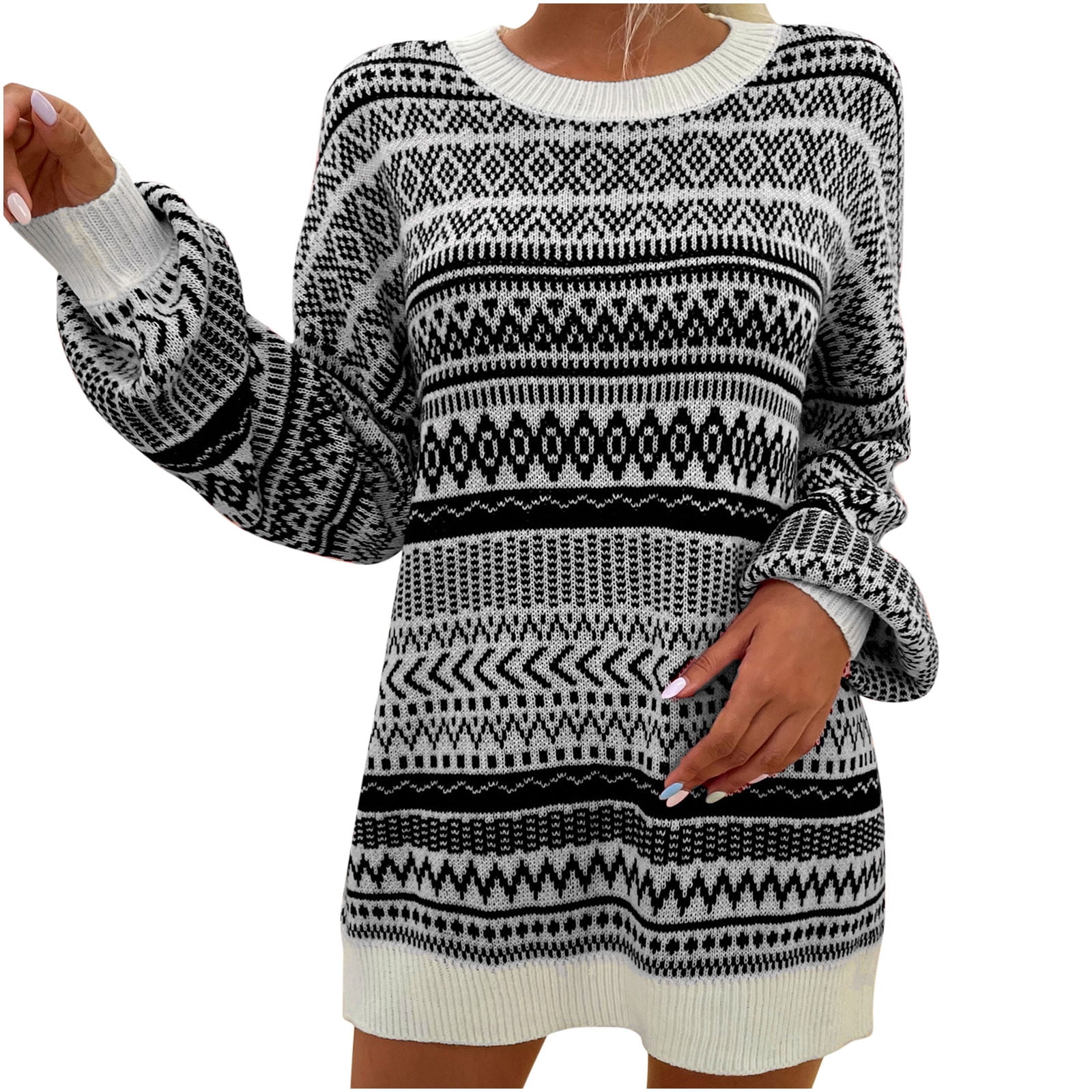 holiday sweater dresses juniors Cozy Holiday Grey Ruffle Knit Sweater Dress – Mia Belle Girls main image 1