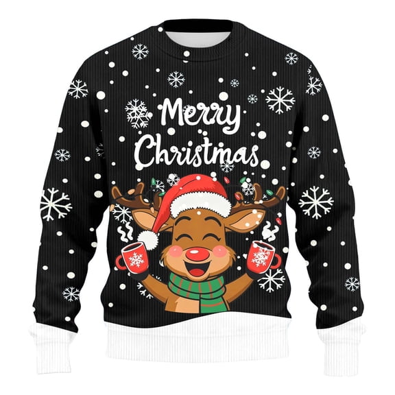 Christmas Sweater Men Sweaters Funny Sweatshirt Knit Plus Size Big and Tall Holiday Vacation Elf Adult Sweatshirts