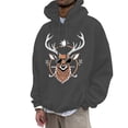 thumbnail image 1 of Christmas Sweater Men Sweatshirts Ugly Hooded Sweatshirts Christmas Reindeer Print (Dark Gray L), 1 of 3