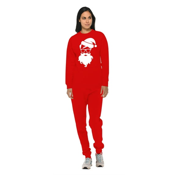 Christmas Sweater and Sweatpants - Sweatsuits 2Pcs Sets for Women Mens Xmas Sweatshirt and Jogger - Christmas Suit Set Super Soft High Quality - Hipster Santa