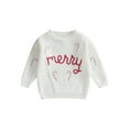 thumbnail image 1 of Christmas Sweater Toddler Boy Girl Knit Sweater Merry Candy Cane Embroidery Oversized Sweatshirt Fall Winter Clothes, 1 of 8