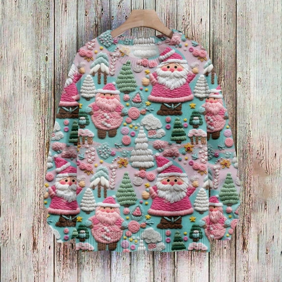 Christmas Sweater,Ugly Sweater,Christmas Sweaters for Women,Womens Long Sleeve Oversized Crewneck Knit Xmas Sweaters 2024 05-Green S