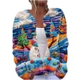 thumbnail image 1 of Christmas Sweater Women Plus Size Print Button up Cardigan Sweaters Winter Warm Cozy Cable Knit Sweater Coats, 1 of 4