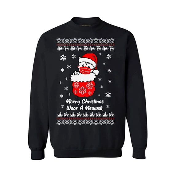Christmas Sweater Xmas Kitty Meow Santa Sweatshirt