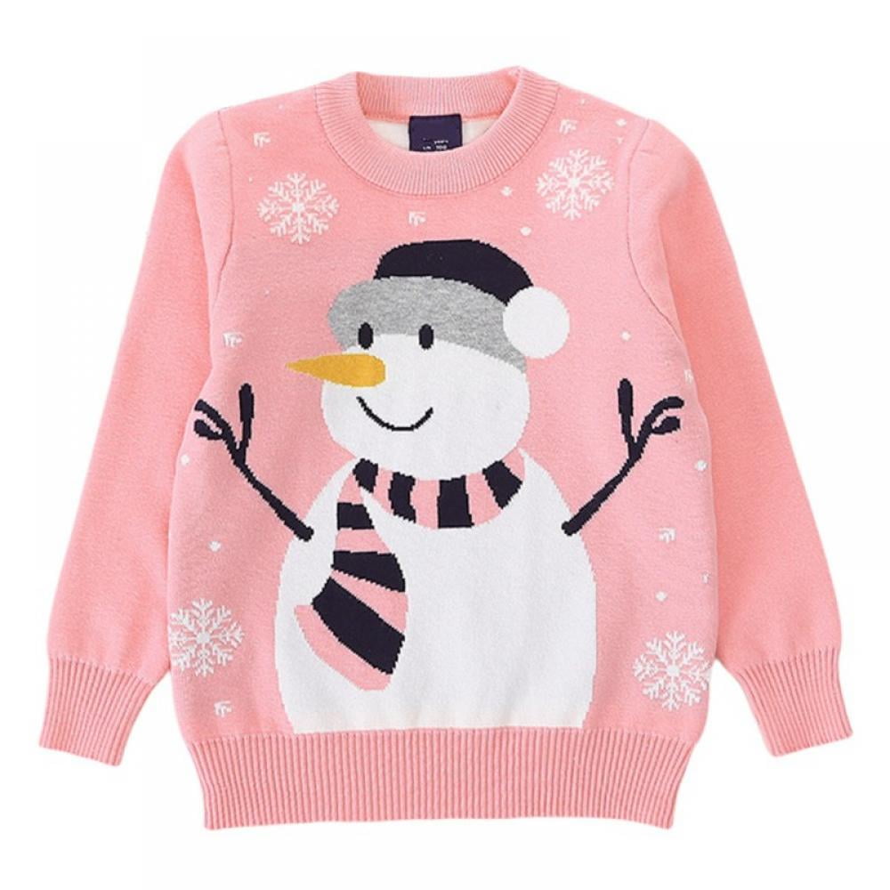 Christmas Sweater for Kids Toddler Baby Girl Boy Snowman Ugly Sweater Knite Pullover Xmas Elk Sweatshirts 2 7Y Walmart