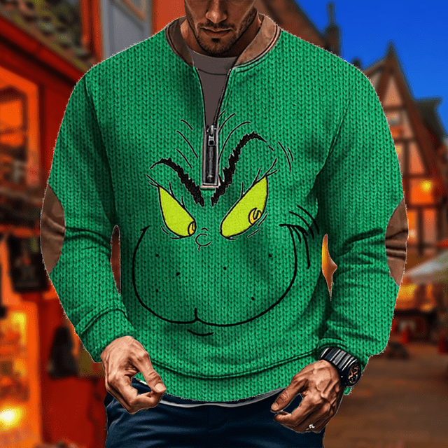 Christmas Sweaters for Men 1 4 Zip Up Sweatshirts Elbow Knit 2025 Stand