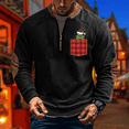 Christmas Sweaters for Men Zip Up Sweatshirts Patches Vintage Print