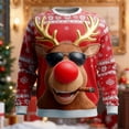 thumbnail image 1 of Christmas Sweaters for Mens 2025 Funny Christmas Sweatshirts Crewneck 3D Santa Printed Xmas Holiday Long Sleeve Pullover Shirts with Pocket Watermelon Red S, 1 of 3