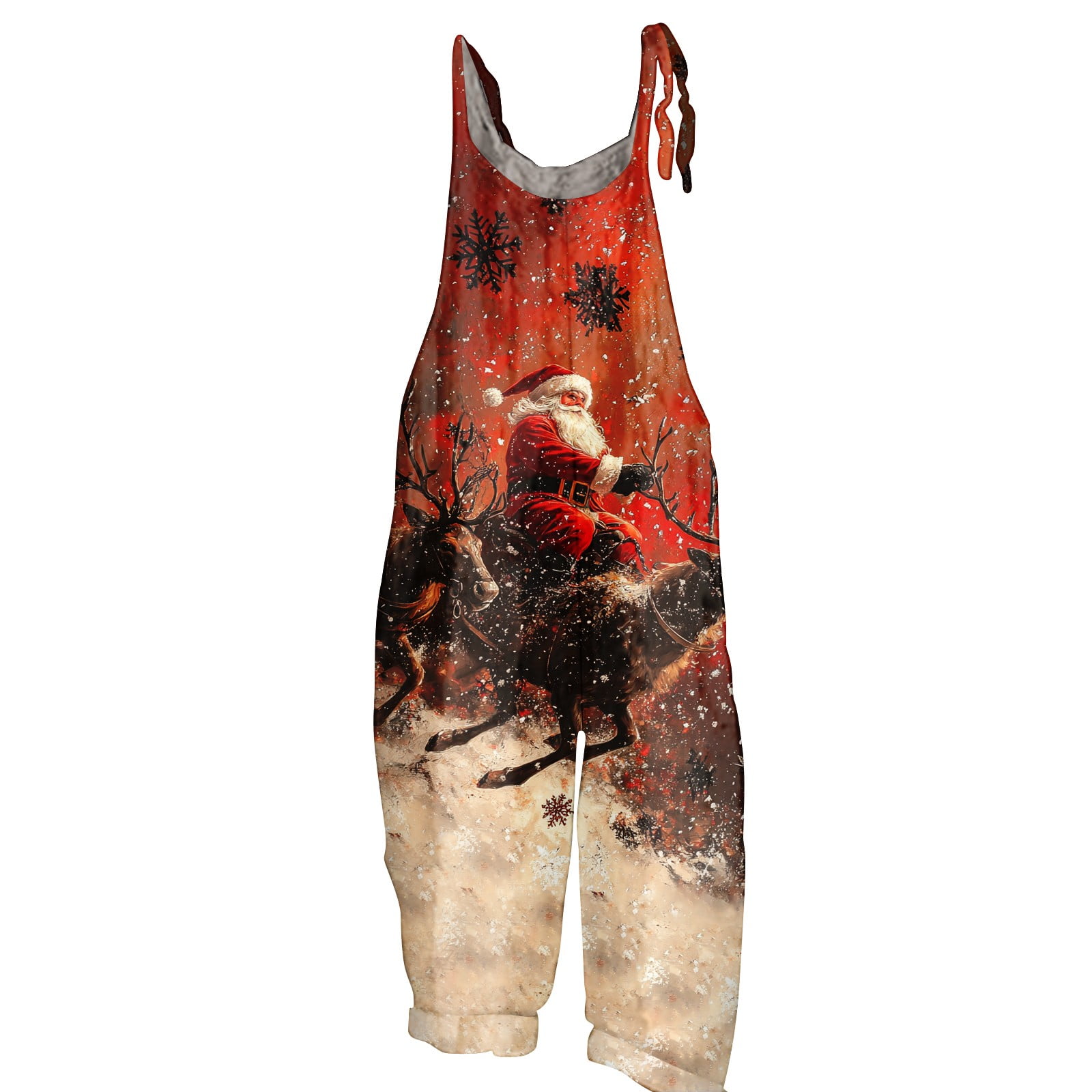 Christmas Sweaters Women Jumpsuit Wide Leg Snowman Overall Pants