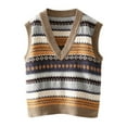 thumbnail image 1 of Christmas Sweaters for Women Loose Fit College Style Embroidered Jacquard Knit Sweater Vest Elegant Sleeveless Pullover Top For Casual Wear Christmas Sweaters, 1 of 5