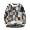 thumbnail image 1 of Christmas Sweaters for Men Lightweight Funny Print Tops Button Down Dailywear Men's Fashion with Zipper, Beige, Size XXL, 1 of 4