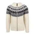 thumbnail image 1 of Christmas Sweaters for Men Ribbed Wool Patchwork Tops Thermal Loungewear Men's Fashion with Zipper, White, Size M, 1 of 3