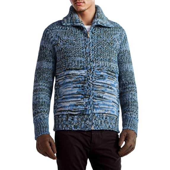 Christmas Sweaters for Men Slim Fit Color Block Tops Soft Comfy Loungewear Men's Fashion Big and Tall, Blue, Size M