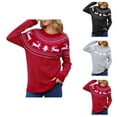 thumbnail image 1 of Christmas Sweaters for Women 2025 Long Sleeve Crewneck Festive Fair Isle Xmas Pullover Sweater Jumper Tops, 1 of 6