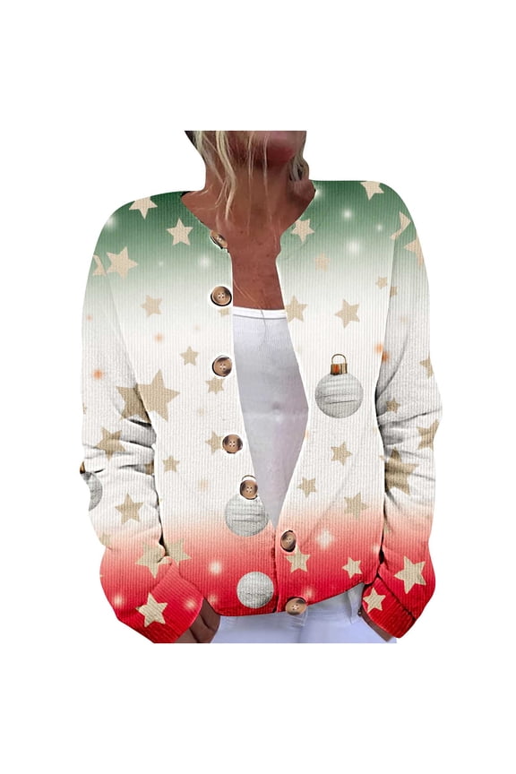 Christmas Sweaters for Women 2025 Plus Size Cozy Button Up Cardigan Funny Cute Ugly Christmas Sweater Xmas Fall Coats