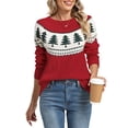 thumbnail image 1 of Christmas Sweaters for Women Christmas Tree Fall Cable Knit Sweater Fair Isle Crewneck Pullover Sweater Shermie, 1 of 9
