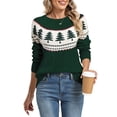 thumbnail image 1 of Christmas Sweaters for Women Christmas Tree Fall Cable Knit Sweater Fair Isle Crewneck Pullover Sweater Shermie, 1 of 9