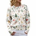 thumbnail image 1 of Christmas Sweaters for Women Fashion Cute Holiday Print Crewneck Pullover Long Sleeve Winter Casual Tops, 1 of 6