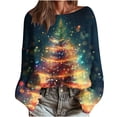 thumbnail image 1 of Christmas Sweaters for Women Knit Casual Round Neck Long Sleeve Loose Comfy Xmas Graphic Fashion Holiday Pullover Tops (L, Multicolor), 1 of 5