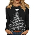 thumbnail image 1 of Christmas Sweaters for Women Oversized Sweatshirts No Hood Workout Crewneck Sweatshirt Long Sleeve Shirts V Neck, 1 of 5