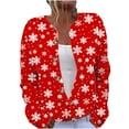thumbnail image 1 of Christmas Sweaters for Women Plus Size Holiday Graphic Button Up Cardigans Winter Warm Cozy Knit Sweater Coats (XL, Red), 1 of 5
