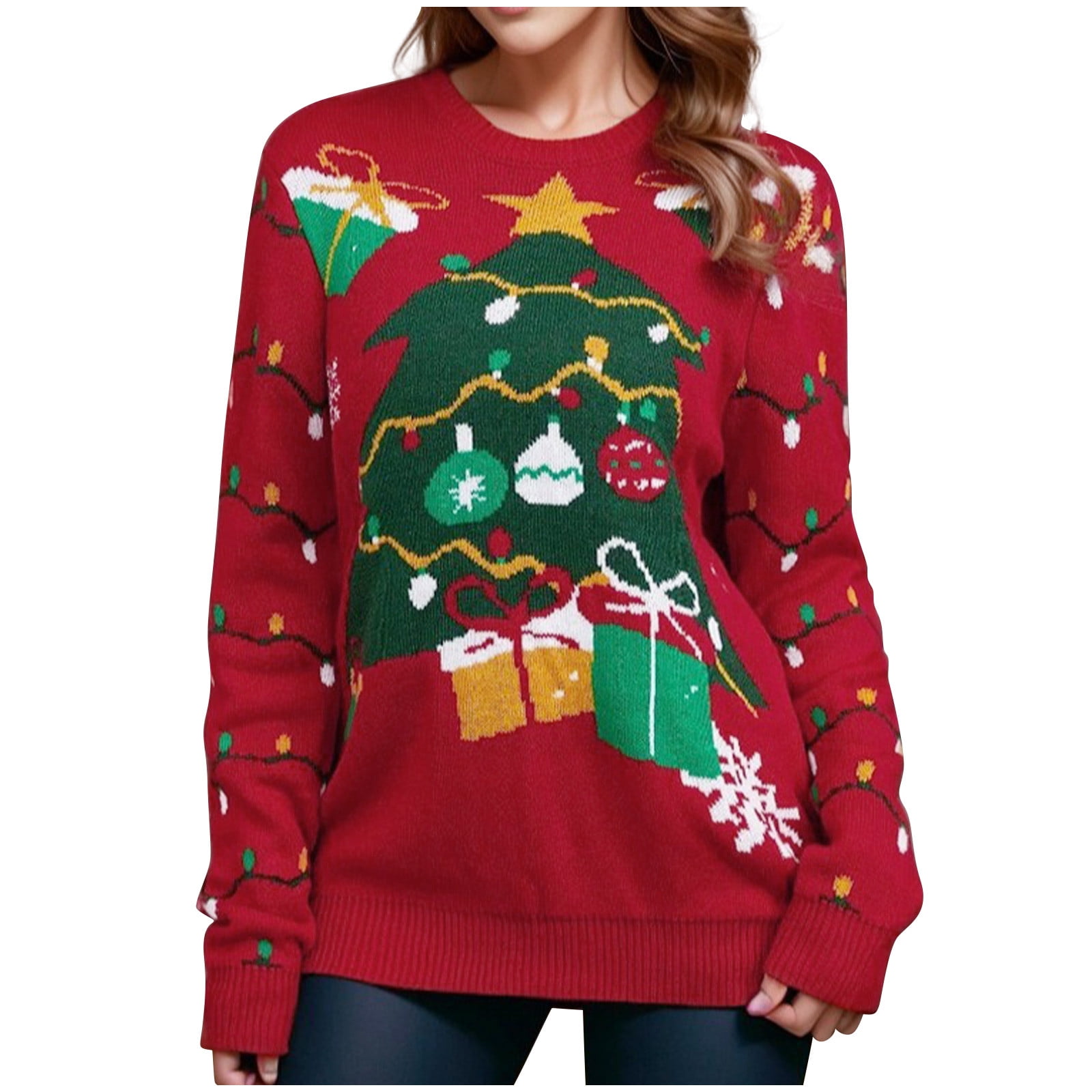 Christmas Sweaters for Women Snowflake Graphic Knitted Sweater Winter ...