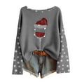 thumbnail image 1 of Christmas Sweaters for Women Trendy Xmas Red Wine Glass Snowflake Print Shirts Long Sleeve Boat Neck Casual Trendy Blouses, 1 of 3