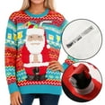 thumbnail image 1 of Christmas Sweaters for Women , Built in Beverage Pouch Drink Dispenser Sweater, Funny Novelty Santa Holiday Jumpers, 1 of 9