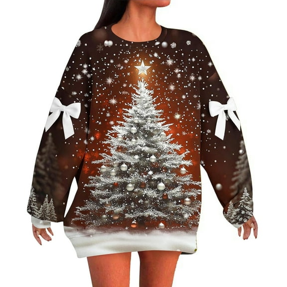 Christmas Sweaters for Women Winter Pullover Long Sleeve Crewneck Santa Snowman Knit Jumper