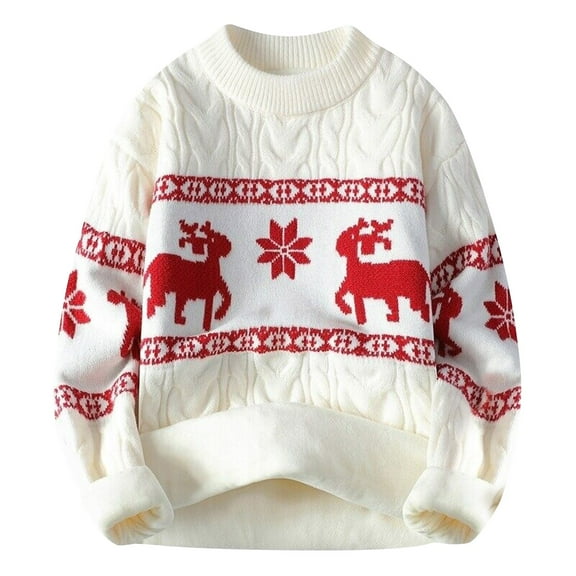 Christmas Sweaters for Women Winter Sweater Coat Warm Knit Pullover Deer Patterned Top Stylish Casual Apparel Christmas Sweaters